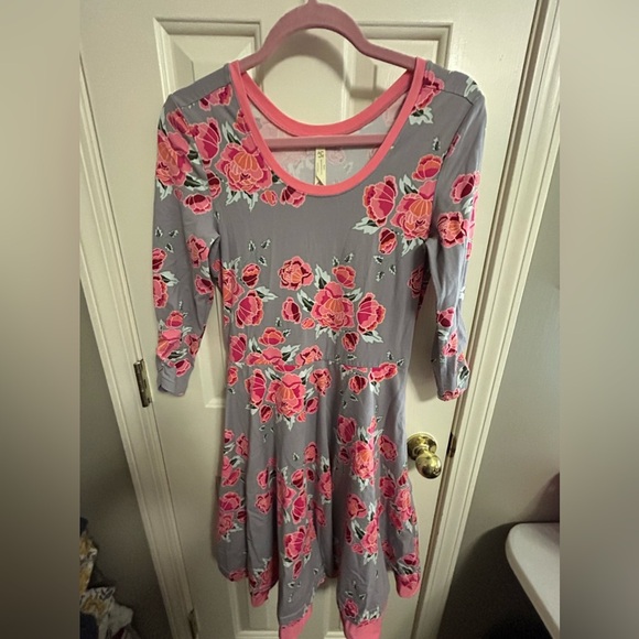 Matilda Jane Fit & Flare Marzipan Rose Happy & Free Layered Dress Size Small - Picture 2 of 5